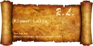 Riemer Leila névjegykártya